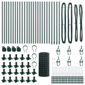 Stängsel med stolpe Grön 0,4 x 50 m Stål och PVC
