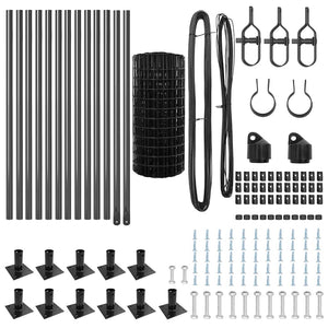 Stängsel med stolpe Grå 0,6 x 25 m Stål och PVC