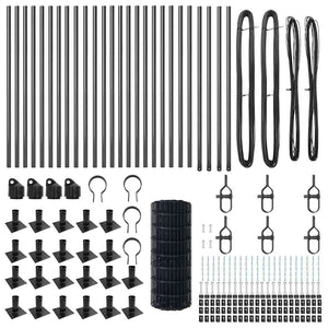 Stängsel med stolpe Grå 0,6 x 50 m Stål och PVC