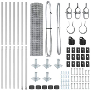 Stängsel med stolpe Silver 1,2 x 10 m Stål