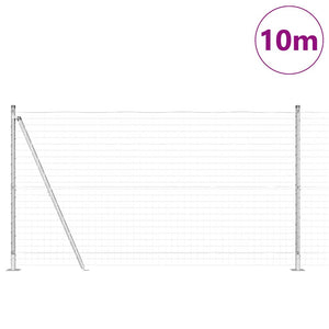 Stängsel med stolpe Silver 1,2 x 10 m Stål