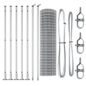 Stängsel med stolpe Silver 0,8 x 10 m Stål