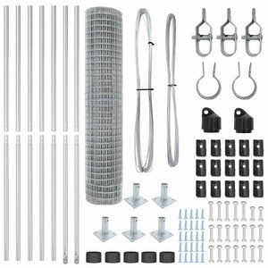 Stängsel med stolpe Silver 1,5 x 10 m Stål
