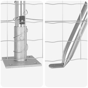 Staket med stolpar Silver 0.8 x 25 m Stål