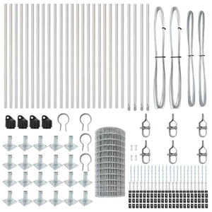 Stängsel med stolpe Silver 0,4 x 50 m Stål