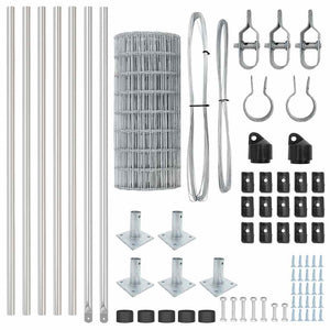 Stängsel med stolpe Silver 0,6 x 10 m Stål