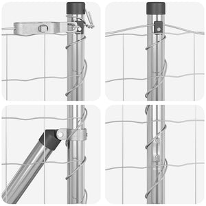 Stängsel med stolpe Silver 1,4 x 10 m Stål