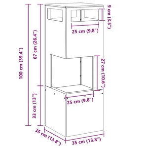 Eldstad Svart 35 x 35 x 100 cm Stål