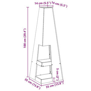 Eldstad Svart 35 x 35 x 100 cm Stål