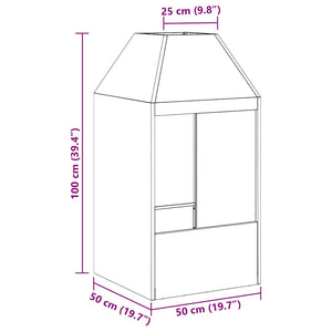 Eldstad Svart 50 x 50 x 100 cm Stål