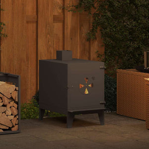 Campingkamin Svart 35 x 50 x 60 cm Kallvalsat stål