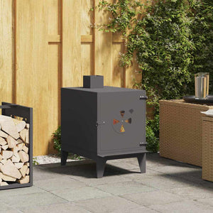 Campingkamin Svart 35 x 50 x 60 cm Kallvalsat stål