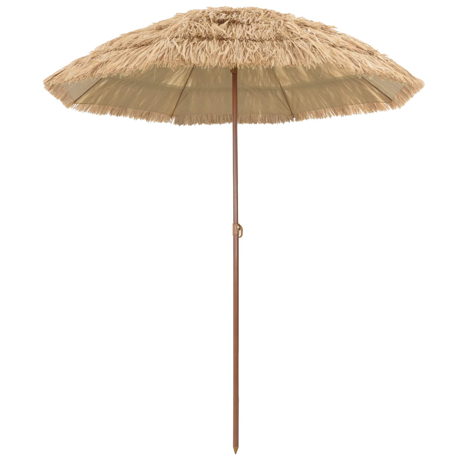 Badparasol Naturfärg 160 x 160 x 196 cm Polyester och Stål