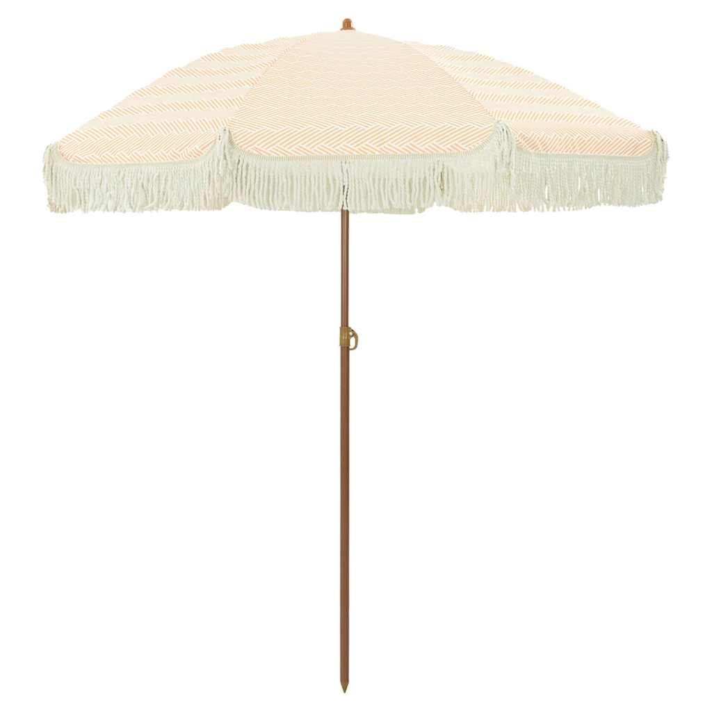 Badparasol Gul och Vit 160 x 160 x 196 cm Polyester och Stål