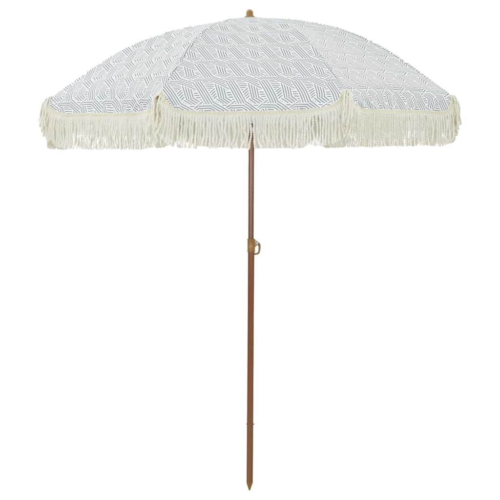 Badparasol Grå och Vit 160 x 160 x 196 cm Polyester och Stål