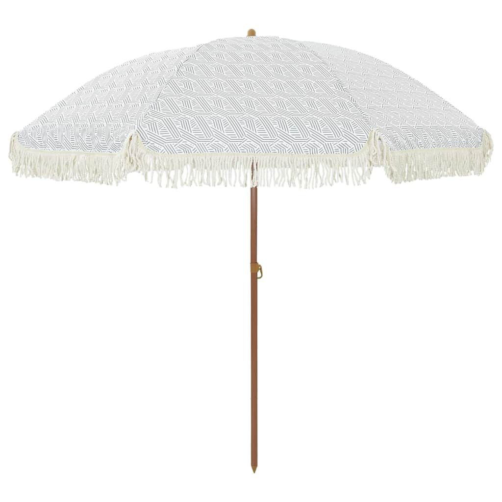 Badparasol Grå och Vit 205 x 205 x 210 cm Polyester och Stål