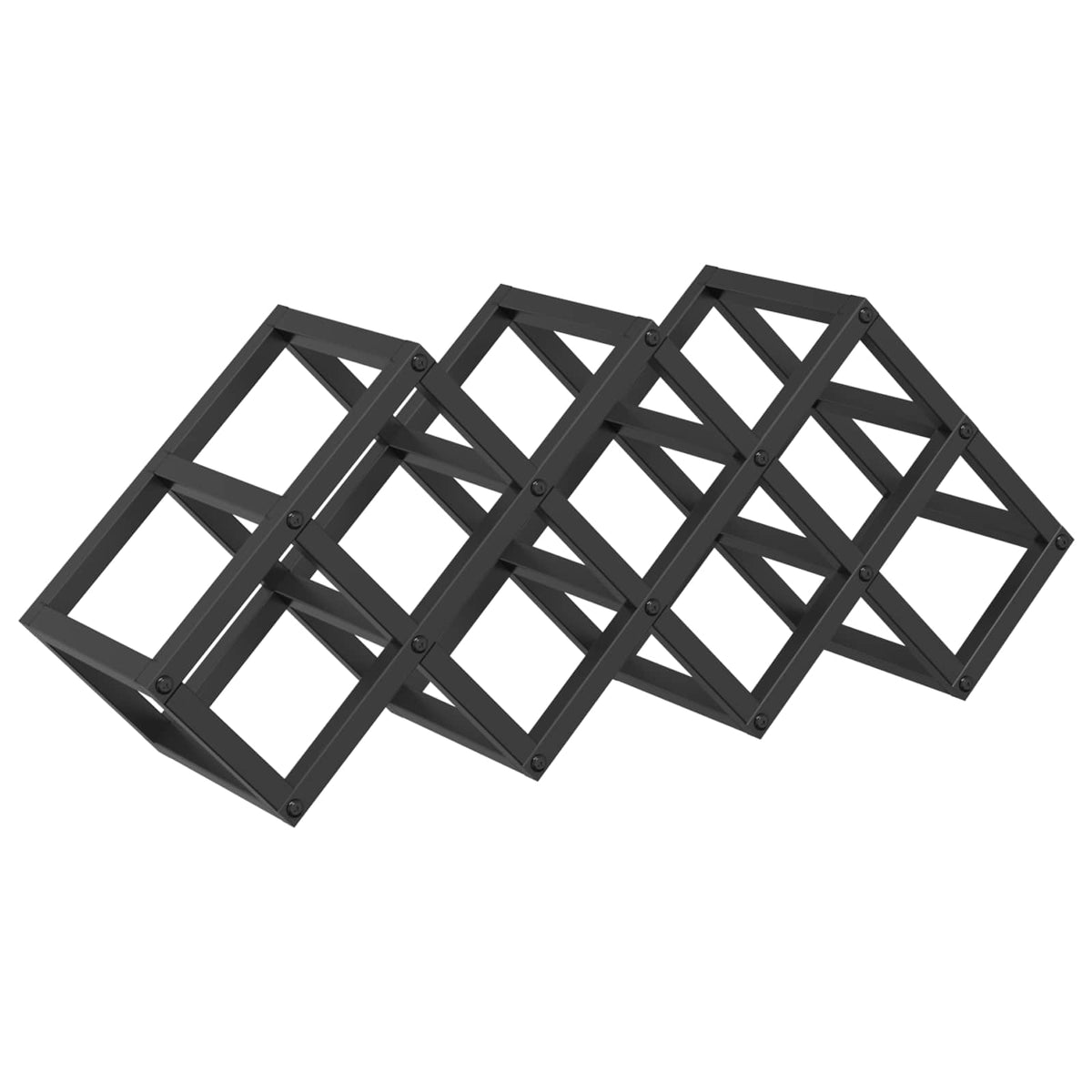 Vinställ Svart Ek 63 x 16,5 x 25 cm Pulverlackerat stål