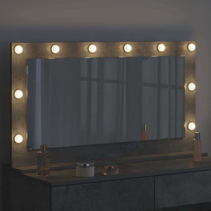 Smink Spegel med LED -remsljus Betonggrå 100 x 55 x 18 cm