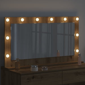 Smink Spegel med LED -remsljus Artisan Ek 100 x 55 x 18 cm