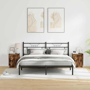 Nattduksbord 2 pcs Rökt ek 39 x 34,5 x 50 cm Konstruerat trä