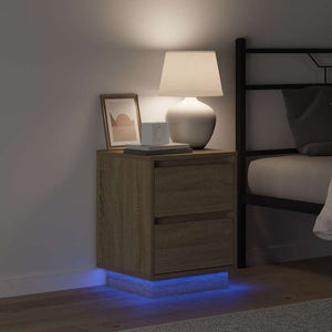 Nattduksbord 2 pcs Sonoma-ek 39 x 34,5 x 50 cm Konstruerat trä