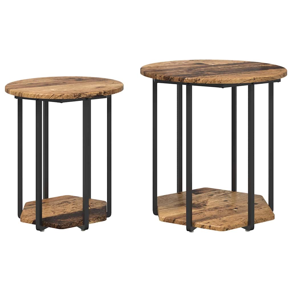 Sidobordsset 2 st Brun 50 x 50 x 50,5 cm
