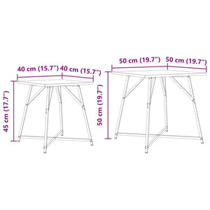 Sidobordsset 2 pcs Rökt Ek och Svart