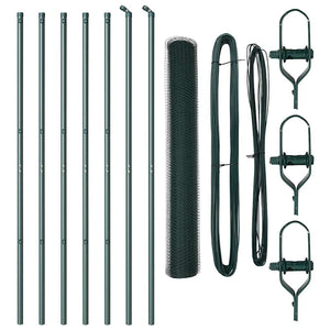 Stängselstolpe Grön 10 x 1,4 m (25 mm nät) Stål och PVC