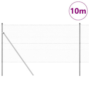 Stängselstolpe Silver 10 x 1,4 m (36 mm maskor) Stål