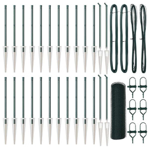 Stängselstolpe Grön 50 x 0,8 m (25 mm nät) Stål och PVC