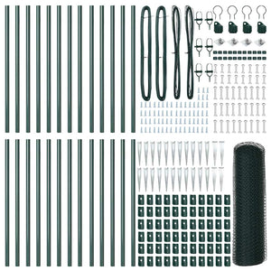 Stängselstolpe Grön 50 x 0,8 m (25 mm nät) Stål och PVC