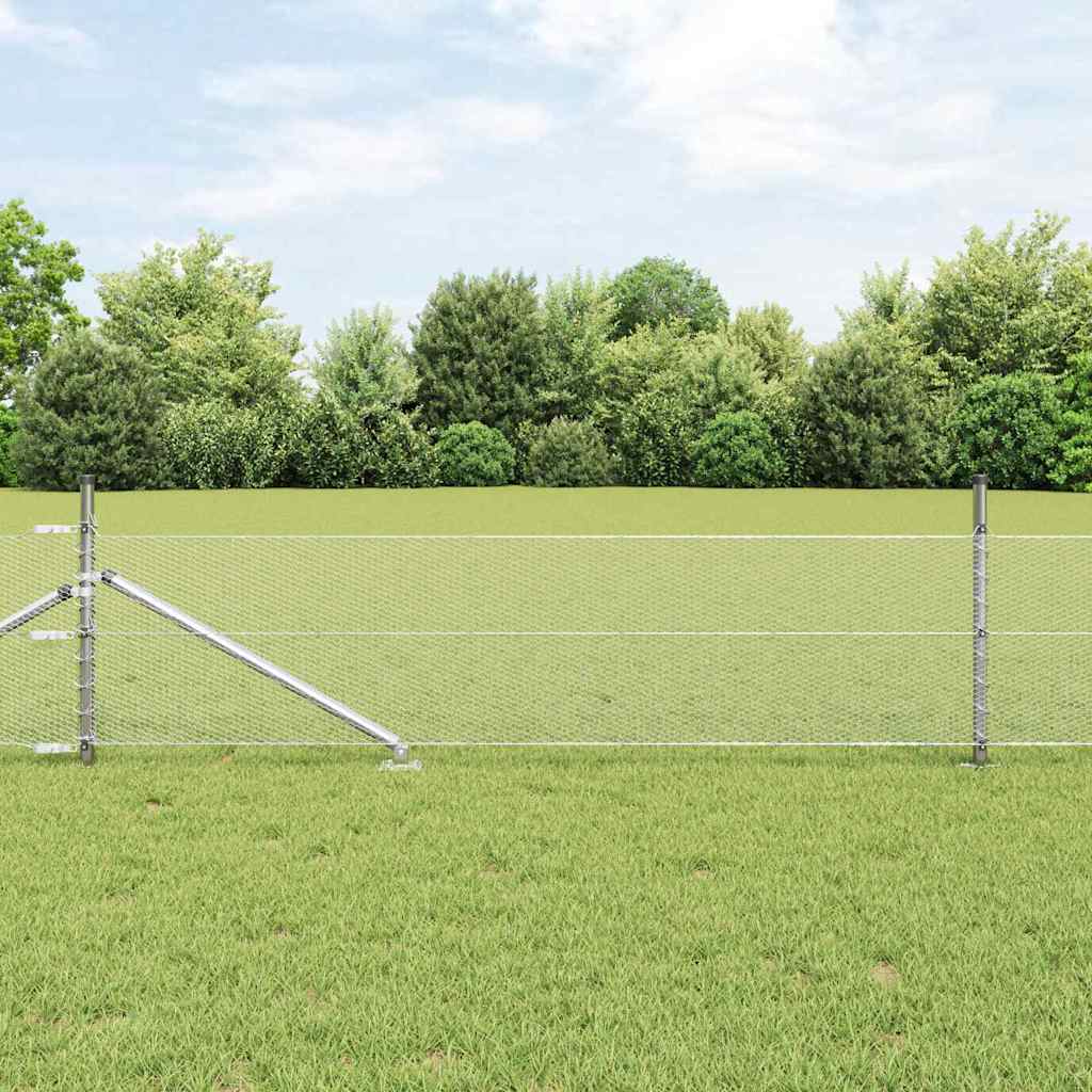Sexkantigt staket med stolpe 10 x 0,5 m Galvaniserat stål Mesh