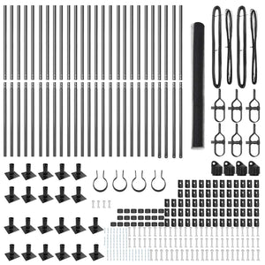 Stängselstolpe Grå 50 x 1,6 m (25 mm nät) Stål och PVC