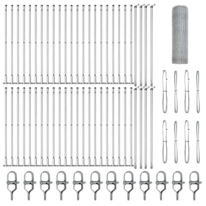 Stängselstolpe Silver 100 x 0,4 m (25 mm nät) Stål