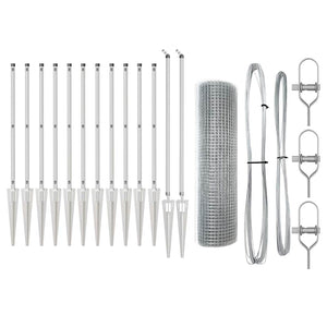 Stängselstolpe Silver 25 x 0,4 m (25 x 25 mm nät) Stål