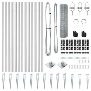 Stängselstolpe Silver 25 x 0,6 m (19 x 19 mm nät) Stål