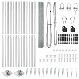 Stängselstolpe Silver 25 x 1,4 m (25 x 25 mm nät) Stål