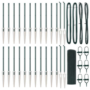 Stängselstolpe Grön 50 x 0,6 m (16 x 16 mm nät) Stål och PVC