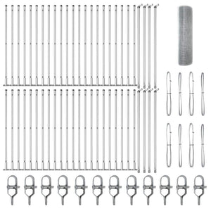 Stängselstolpe Silver 100 x 0,6 m (12 x 12 mm nät) Stål