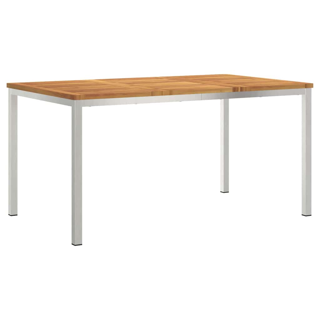 Matbord 150x90x75 cm Massiv akaciaträ och rostfritt stål