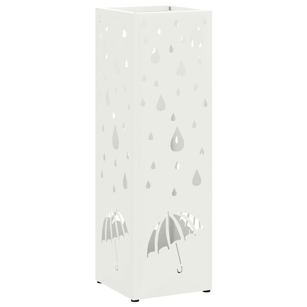 Regn Paraplyställ med lagring Vit 15,5 x 15,5 x 49 cm Stål