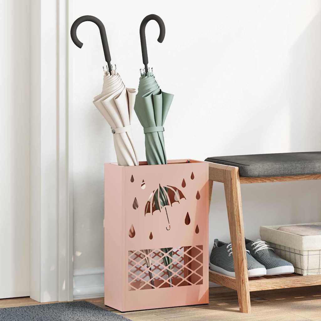 Regn Paraplyställ Rosa 28 x 12 x 41 cm Stål