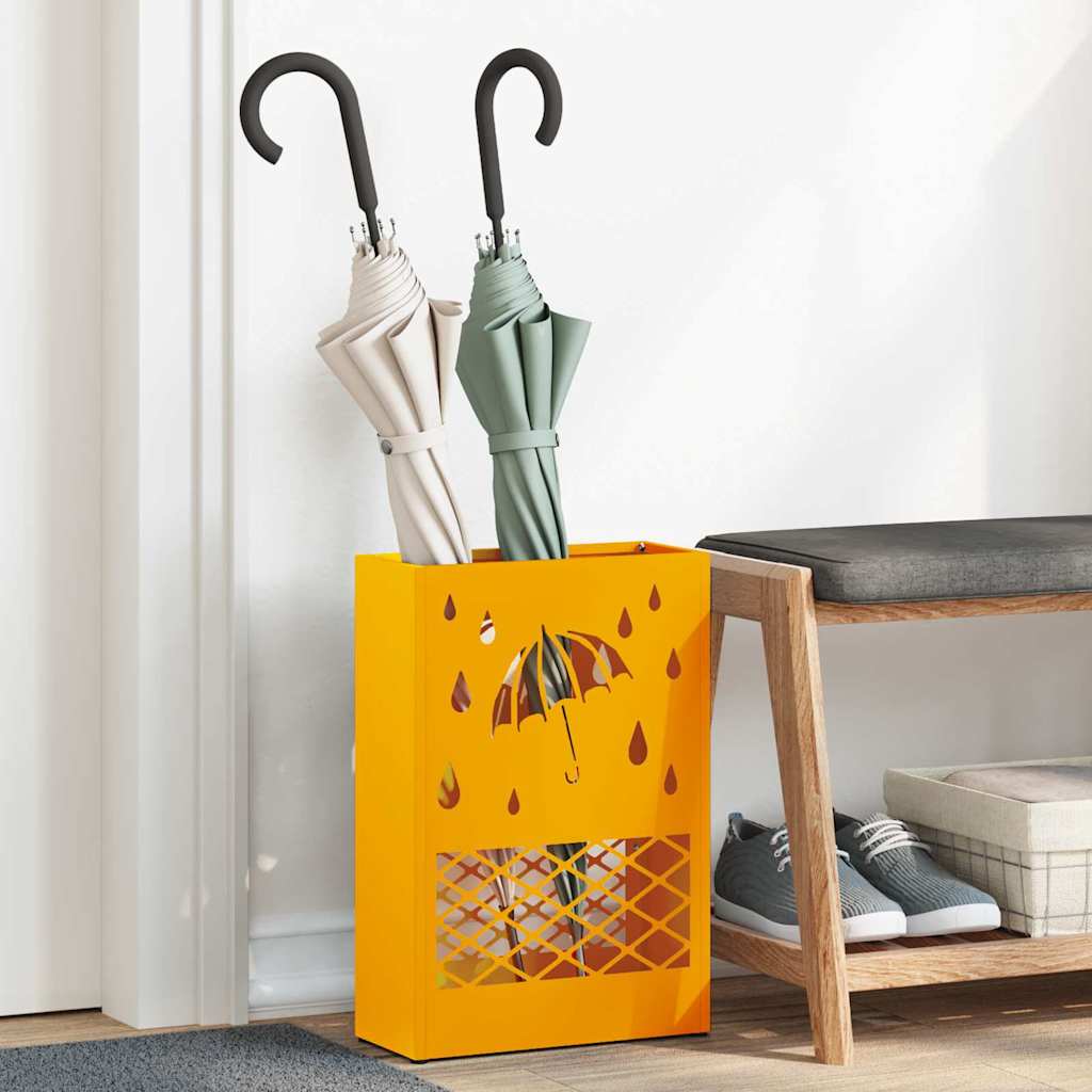 Regn Paraplyställ Senapsgul 28 x 12 x 41 cm Stål