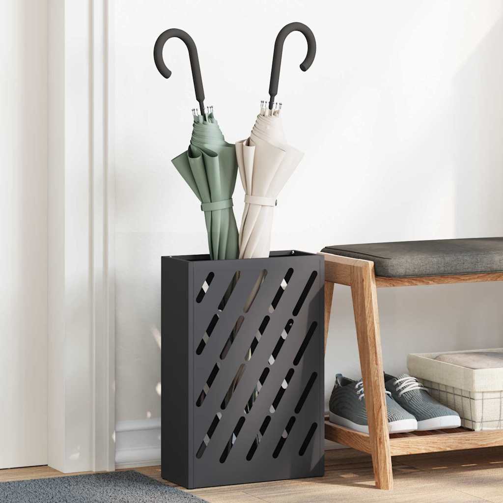 Regn Paraplyställ Svart 28 x 12 x 41 cm Stål