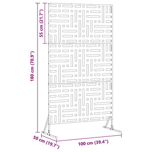 Avskärmningsskärm Antracit 100 x 50 x 180 cm Stål