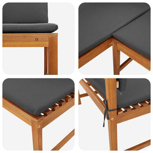 Trädgård Stol med kudde Brun 140 x 100 x 91cm Massivt akaciaträ