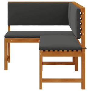 Trädgård Stol med kudde Brun 140 x 100 x 91cm Massivt akaciaträ