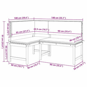Trädgård Stol med kudde Brun 140 x 100 x 91cm Massivt akaciaträ