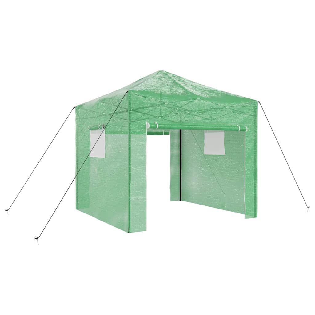 Växthus med Pop-up Ram med tak Grön 290 x 290 x 315 cm Järn
