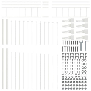 Trädgårdsstängsel Vit 170 x 225 cm Pulverlackerat stål